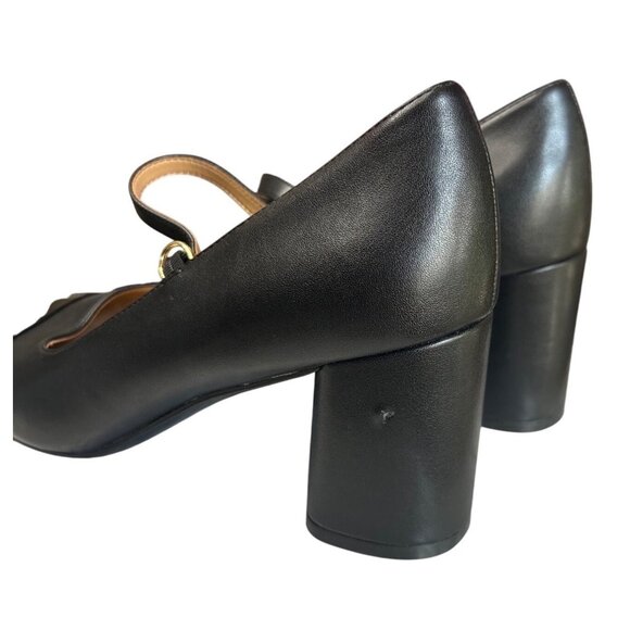 Naturalizer Loveable Block Heel Patent Accented Toe Highlighting Soft Black Leat - Picture 12 of 13